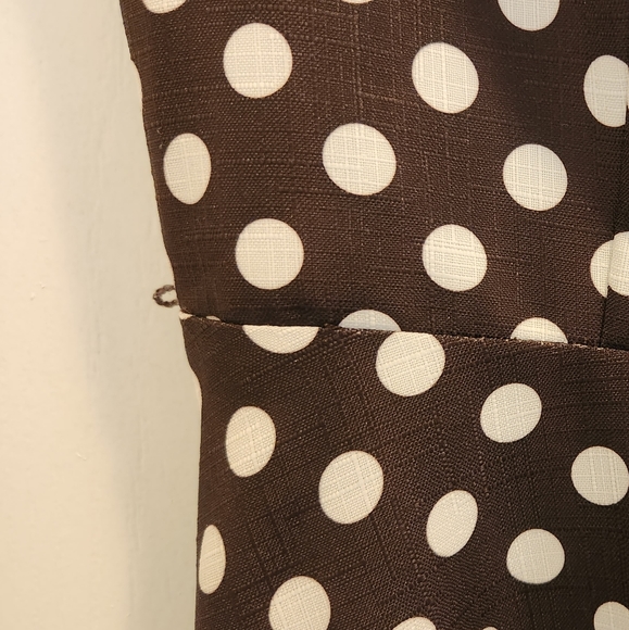 KASPER Brown Polka Dot Dress w/Belt - Picture 7 of 13